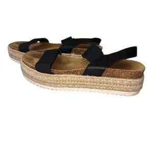 Steve Madden Black Platform Espadrille Sandals Size 7